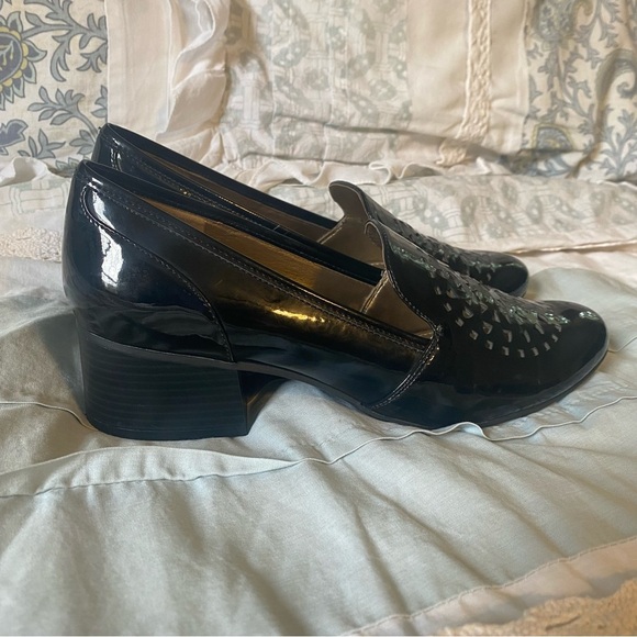 Anne Klein Jinni Patent Leather Black Block Heeled Loafer Size 8 - Picture 10 of 10